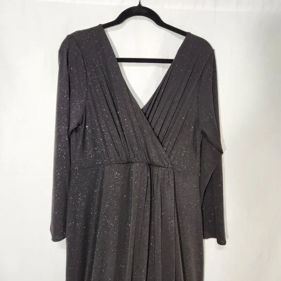 TIFFANY ROSE Maternity Isabella Glitter Black Surplice Dress Size6 USA 14/16. - Picture 5 of 16